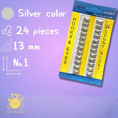 Ladies Eye Hook – 1 Pata | Strong Metal Hooks for Stitching & Dress Fitting